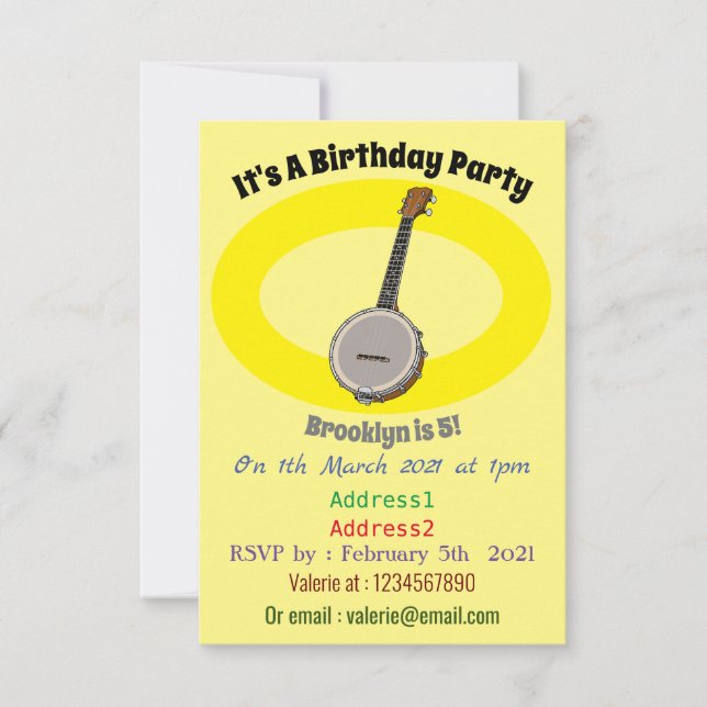 Invitation Illustration de Banjo (Devant)