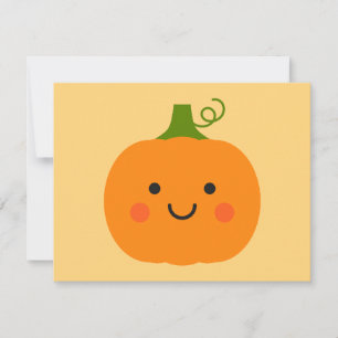 Invitation Illustration de citrouille souriante mignonne