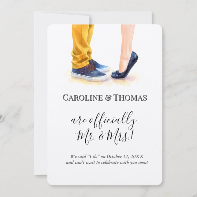 Invitation Illustration de couple du Mariage décontracté (Devant)