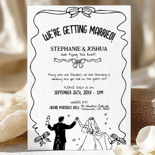 Invitation Illustration de couple mignon à jouer Enregistrer
