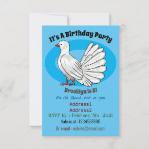 Invitation Illustration de dessin d'oiseau pigeon sauvage