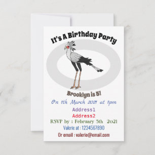 Invitation Illustration de dessin du secrétaire pour oiseaux