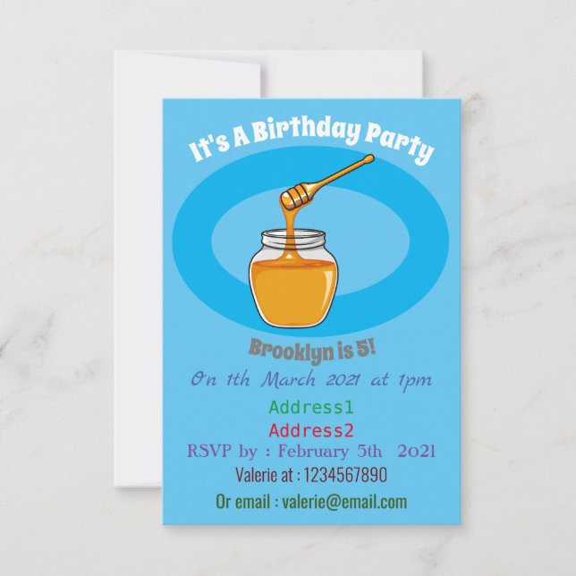 Invitation Illustration de dessin sur le miel (Devant)