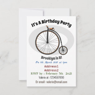 Invitation Illustration de la bande dessinée de vélo à grande