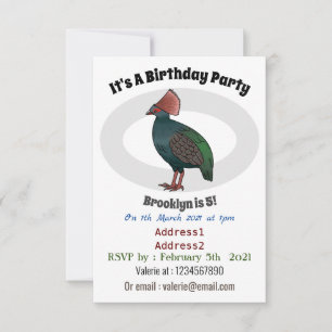Invitation Illustration de la caricature d'oiseau perdrix en