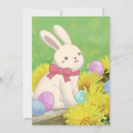 Invitation Illustration de lapin de Pâques, œufs de Pâques et