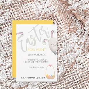 Invitation Illustration de l'aquarelle de la chasse aux oeufs