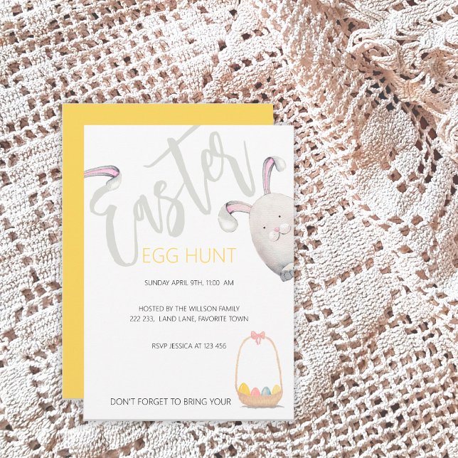 Invitation Illustration de l'aquarelle de la chasse aux oeufs (Créateur téléchargé)