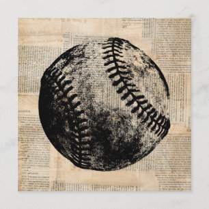 Invitation Illustration de l'art du baseball Vintage