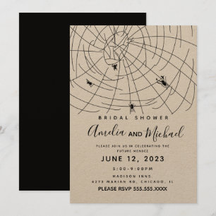 Invitation Illustration de mariage avec gribouillis de toile
