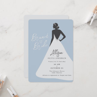 Invitation Illustration de mariée en robe dos nu Brunch de ma