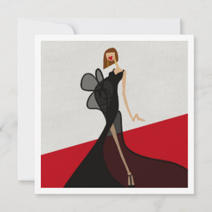 Invitation Illustration de mode de dame sur tapis rouge