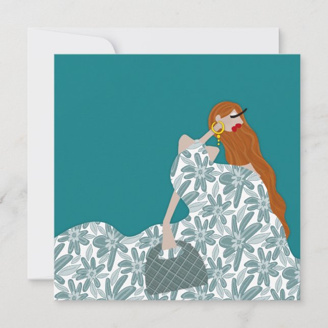 Invitation Illustration de mode de la Fête du Jardin Floral f (Devant)