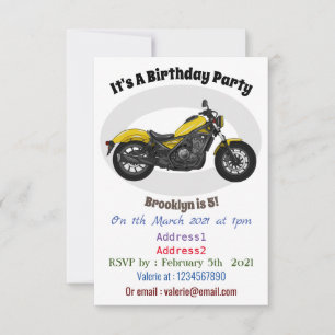 Invitation Illustration de moto Cruiser