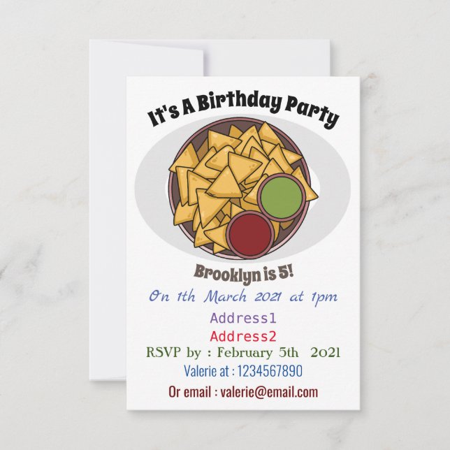 Invitation Illustration de Nachos (Devant)