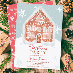 Invitation Illustration de Noël de maison en pain d'épices fa