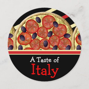 Invitation Illustration de pizza fast food soirée italienne