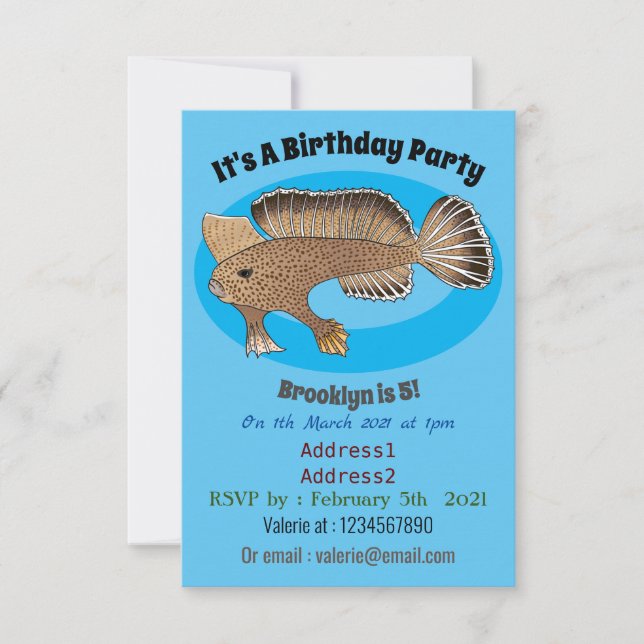 Invitation Illustration de poisson à main (Devant)