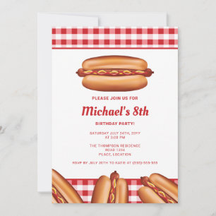 Invitation Illustration de restauration rapide Hot Dog pour f