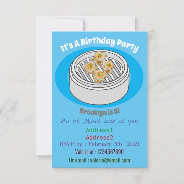 Invitation Illustration de Shumai dim sum (Devant)