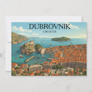 Invitation Illustration de voyage de la côte adriatique de Du