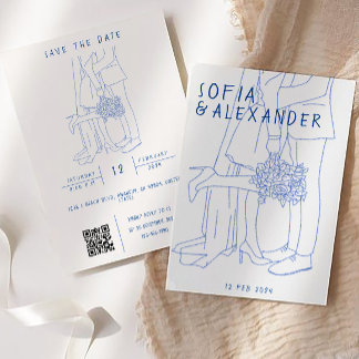 Invitation Illustration de Whimsical avec le Mariage RSVP de
