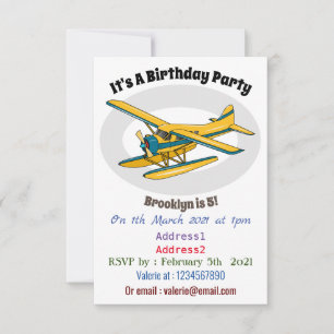 Invitation Illustration d'hydravion