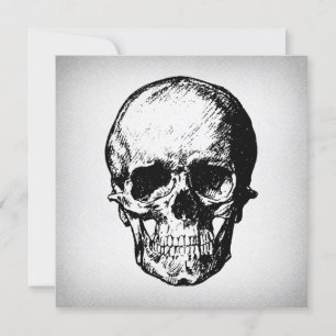 Invitation Illustration du crâne Art Vintage