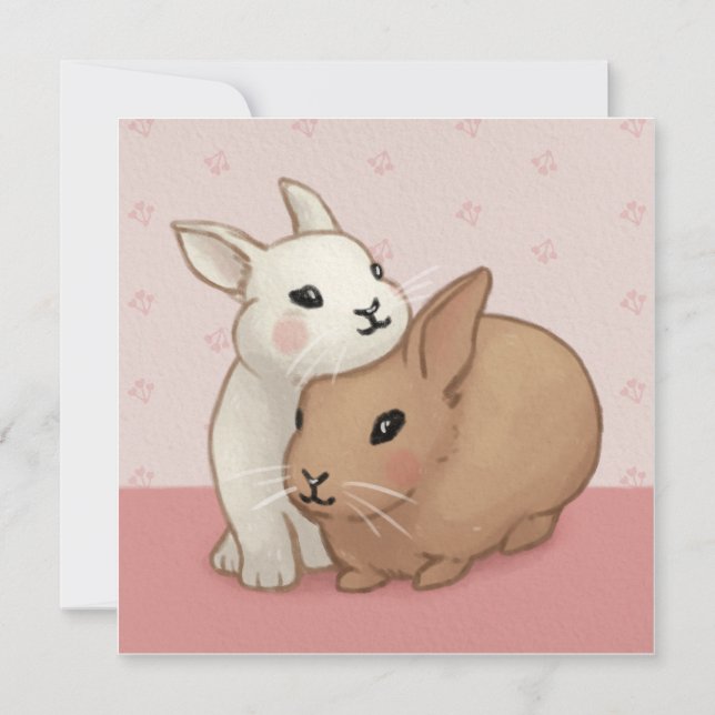 Invitation Illustration du lapin mignon (Devant)