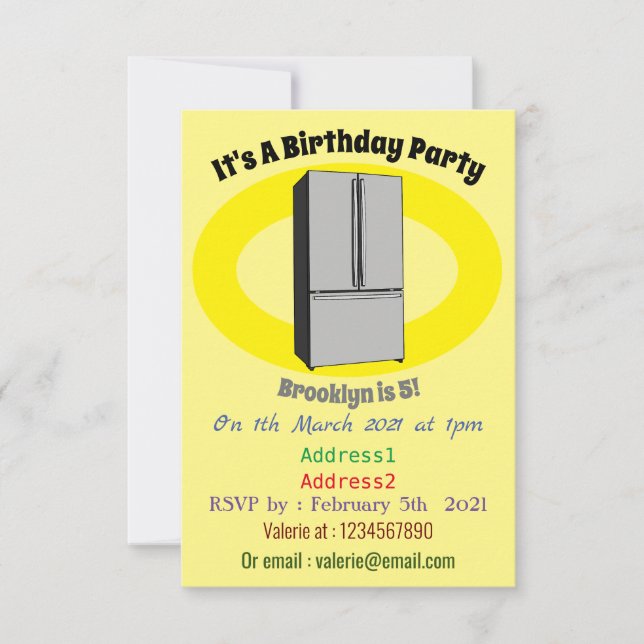 Invitation Illustration du réfrigérateur de porte française (Devant)