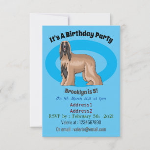 Invitation Illustration d'un chien hound afghan