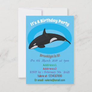 Invitation Illustration d'une baleine tueuse
