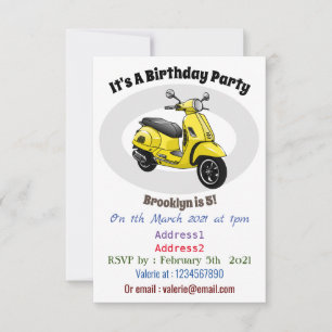 Invitation Illustration d'une moto cyclable