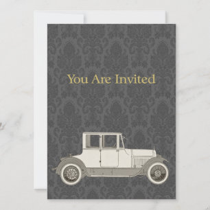 Invitation Illustration d'une voiture de collection des année