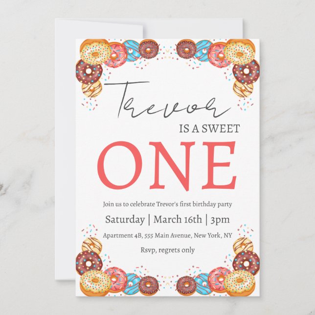 Invitation Illustration en noix de Doucou un anniversaire (Devant)