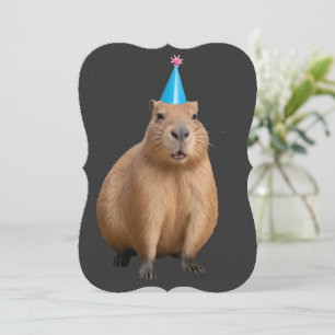 Invitation Illustration esthétique de capybara kawaii mignon
