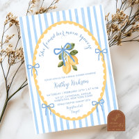 Illustration Fantaisiste Ruban Bleu Citron Mariage