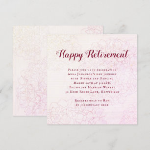 Invitation Illustration florale de sa joyeuse retraite