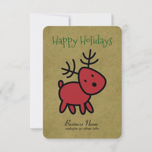 Invitation Illustration Red Christmas Reindeer (Devant)