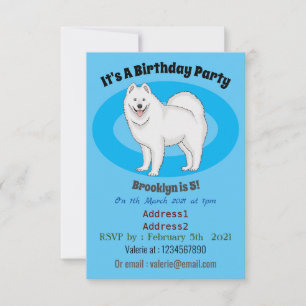 Invitation Illustration Samoyed dog