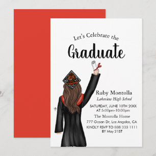 Invitation Illustration simple du diplôme d'études supérieure