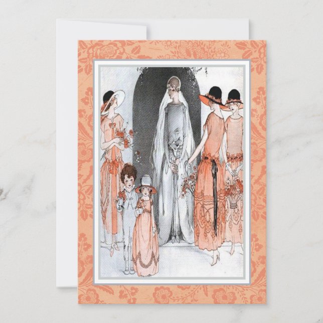 Invitation Illustration vintage des années 1920 (Devant)