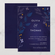 Illustration Whimsical Indigo Honey Flora Mariage