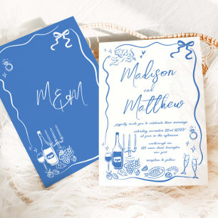 Invitation Illustrations dessinées à la main Mariage Doodles