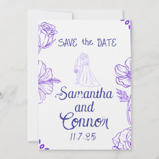 Invitation illustrée de sauvegarde de la date