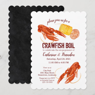 Invitation illustrée pour un Boil de écrevisses