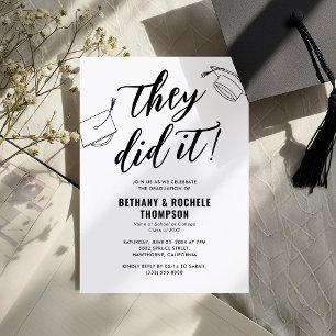 Invitation Ils l'ont fait Fête de remise de diplôme conjointe