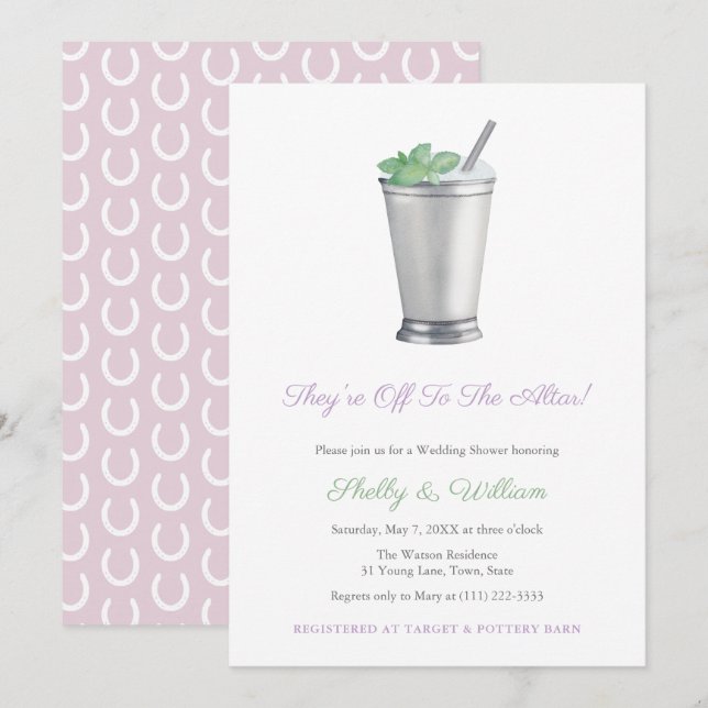 Invitation Ils partent à la Fête des mariées du fer à cheval  (Devant / Derrière)