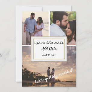 Invitation Image à trois pièces Enregistrer la date de l'anno