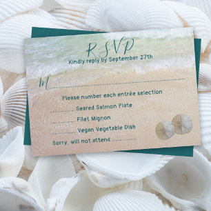 Invitation Image de fond de plage pour menu Réponse Dollars d